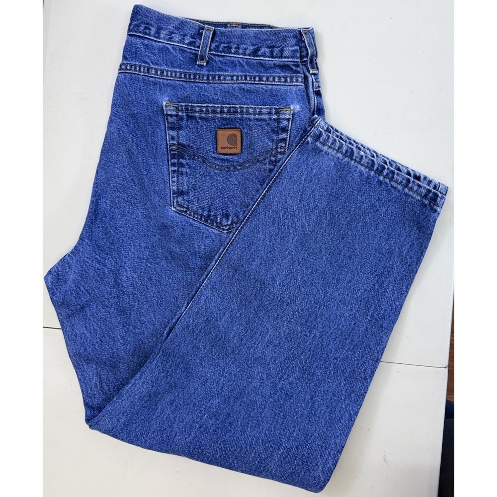 Vintage Carhartt B17 DST Relaxed Denim Jeans Tag 40x30 Fits 39x29 Straight Flaw